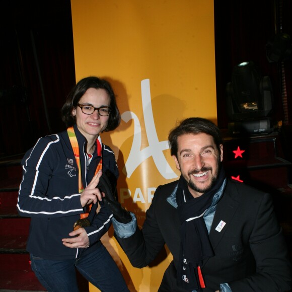 Sandrine Martinet et David Smétanine lors du 9ème Gala Handicirque au cirque Pinder, sur la pelouse de Reuilly à Paris, France, le jeudi 12 janvier 2017. © JLPPA/Bestimage