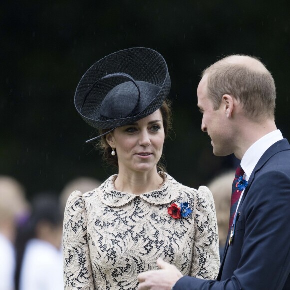 Le prince Harry, Kate Middleton, duchesse de Cambridge, et le prince William - Commémorations du centenaire de la Bataille de la Somme à Thiepval le 1er juillet 2016