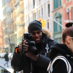 Bella Hadid dans les rues de New York, le 15 janvier 2017.