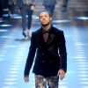 Diggy Simmons (fils de Rev Run et Justine Jones) défile pour Dolce & Gabbana à la Fashion Week de Milan. Le 14 janvier 2017.