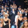 Austin Mahone, Sofia Richie et les mannequins du défilé Dolce & Gabbana à la Fashion Week de Milan. Le 14 janvier 2017.