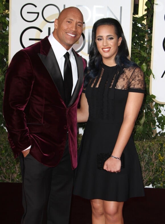 Dwayne Johnson et sa fille Simone Alexandra Johnson - La 73e cérémonie annuelle des Golden Globe Awards à Beverly Hills, le 10 janvier 2016.