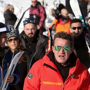 Exclusif - Benjamin Castaldi - Les chroniqueurs de "Touche pas à mon poste" tournent "TPMP fait du ski" à Montgenèvre dans les Hautes-Alpes le 17 décembre 2016. Le tournage s'est déroulé du 16 au 19 décembre 2016. © Dominique Jacovides / Bestimage