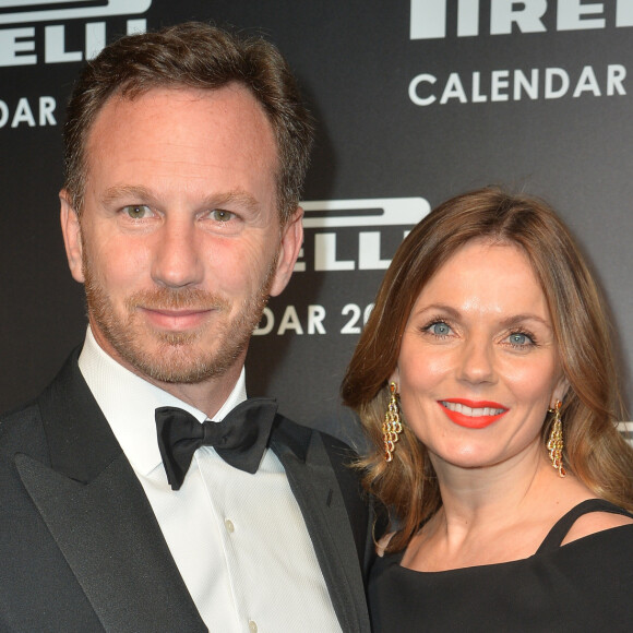 Christian Edward Johnston Horner et sa femme Geri Halliwell - Dîner de présentation du calendrier Pirelli à Londres. Le 30 novembre 2015