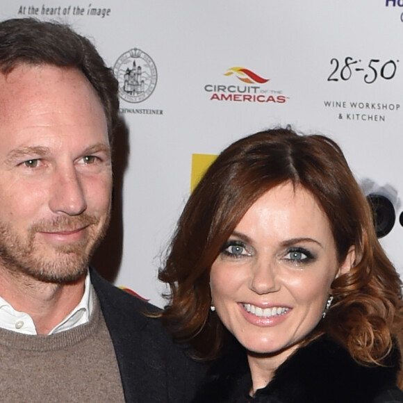 Geri Halliwell et son fiancé Christian Horner arrivent au gala de charité "Formula 1 Zoom" à Londres, le 16 janvier 2015.