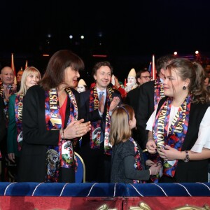 La princesse Stéphanie de Monaco et ses filles Pauline Ducruet et Camille Gottlieb - La famille princière de Monaco lors du 41e Festival International du Cirque de Monte-Carlo, le 21 janvier 2017. © Pool/Frédéric Nebinger Monaco/Bestimage