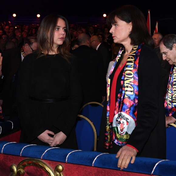 La princesse Stéphanie de Monaco et sa fille Pauline Ducruet - La famille princière de Monaco lors du 41e Festival International du Cirque de Monte-Carlo, le 21 janvier 2017. © Manuel Vitali/Centre de presse Monaco/Bestimage