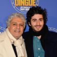 Enrico Macias avec son petit-fils Symon Milshtein lors de l'avant-première du film "Raid Dingue" au cinéma Pathé Beaugrenelle à Paris, France, le 24 janvier 2017. © Coadic Guirec/Bestimage
