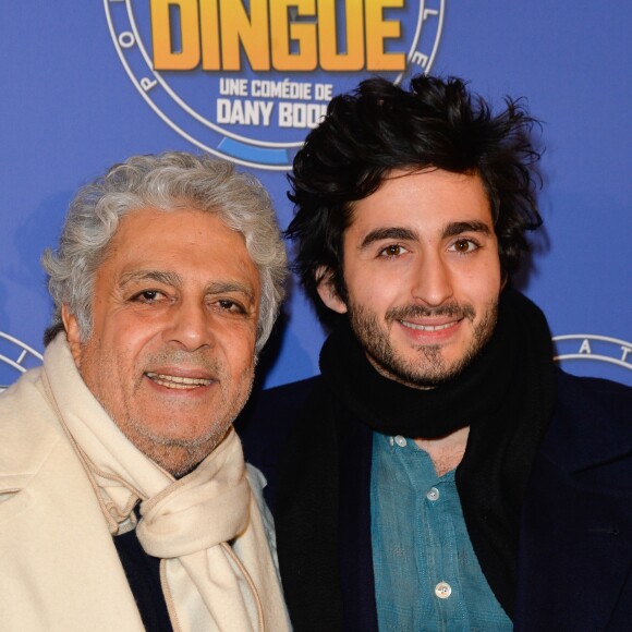 Enrico Macias avec son petit-fils Symon Milshtein lors de l'avant-première du film "Raid Dingue" au cinéma Pathé Beaugrenelle à Paris, France, le 24 janvier 2017. © Coadic Guirec/Bestimage