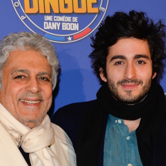 Enrico Macias avec son petit-fils Symon Milshtein lors de l'avant-première du film "Raid Dingue" au cinéma Pathé Beaugrenelle à Paris, France, le 24 janvier 2017. © Coadic Guirec/Bestimage