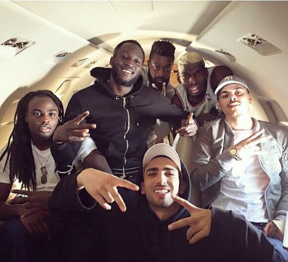 Anthony Alcaraz des "Anges 9" avec Paul Pogba et des amis dans un jet privé, 2016