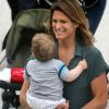 Semi Exclusif - Amélie Mauresmo et son fils Aaron lors de l'inauguration du nouveau chai du Château Les Carmes Haut-Brion dessiné par Philippe Starck et Luc-Arsène Henry à Bordeaux le 24 juin 2016. © Patrick Bernard / Quentin Salinier / Bestimage