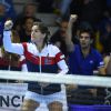 Amélie Mauresmo lors de la finale de la Fed Cup entre la République tchèque et la France à Strasbourg le 13 novembre 2016. Au lendemain de cette cruelle défaite, la capitaine des Bleues annonçait qu'elle quittait son poste et révélait être enceinte de son deuxième enfant, un an après la naissance d'Aaron.