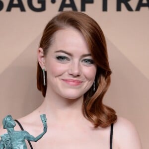 Emma Stone meilleure actrice pour La La Land lors des Screen Actors Guild Awards, Los Angeles, le 29 janvier 2017.