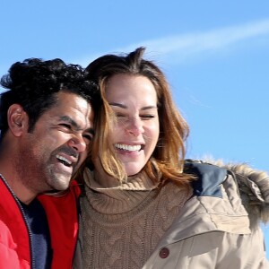 Jamel Debbouze et sa femme Mélissa Theuriau au 20ème festival du film de comédie de l'Alpe d'Huez le 20 janvier 2017.