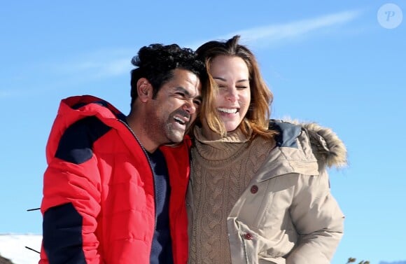 Jamel Debbouze et sa femme Mélissa Theuriau au 20ème festival du film de comédie de l'Alpe d'Huez le 20 janvier 2017.