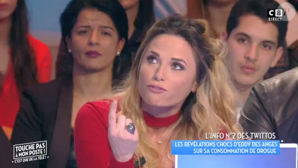 Cyril Hanouna et Capucine Anav très énervés contre les propos d'Eddy ("Secret Story") sur la drogue. Emission "Touche pas à mon poste" sur C8. le 31 janvier 2017.