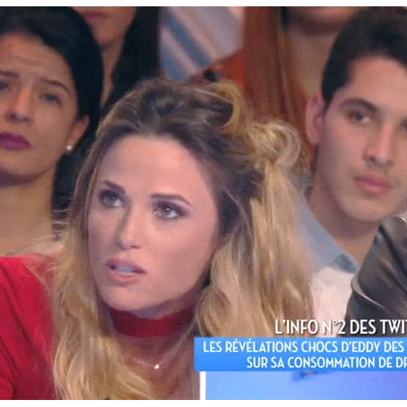 Cyril Hanouna et Capucine Anav très énervés contre les propos d'Eddy ("Secret Story") sur la drogue. Emission "Touche pas à mon poste" sur C8. le 31 janvier 2017.