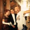 James Cameron sur le tournage de Titanic avec Kate Winslet et Leonardo DiCaprio.