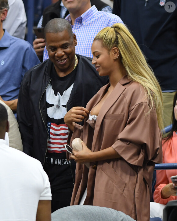 Beyoncé et Jay Z à l'US Open 2016 au USTA Billie Jean King National Tennis Center. New York, le 1er septembre 2016.