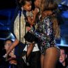 Blue Ivy, Jay Z et Beyoncé aux MTV Video Music Awards 2014 au Forum à Inglewood. Los Angeles, août 2014.