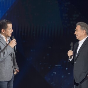 Exclusif - Dany Boon et Michel Drucker - Enregistrement de l'émission "Le Grand Show de l'Humour" au Zénith de Paris le 30 janvier 2017. L'émission sera diffusée sur France 2 le 4 février 2017. © Pierre Perusseau/Bestimage