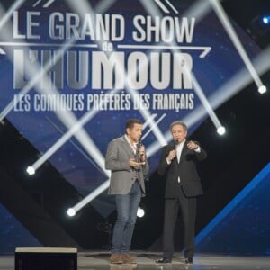 Exclusif - Dany Boon et Michel Drucker - Enregistrement de l'émission "Le Grand Show de l'Humour" au Zénith de Paris le 30 janvier 2017. L'émission sera diffusée sur France 2 le 4 février 2017. © Pierre Perusseau/Bestimage