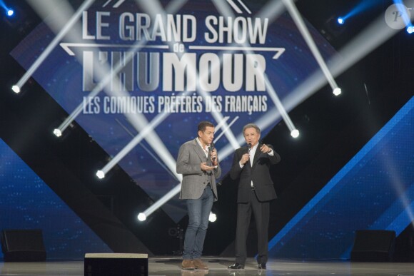 Exclusif - Dany Boon et Michel Drucker - Enregistrement de l'émission "Le Grand Show de l'Humour" au Zénith de Paris le 30 janvier 2017. L'émission sera diffusée sur France 2 le 4 février 2017. © Pierre Perusseau/Bestimage