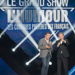 Exclusif - Dany Boon et Michel Drucker - Enregistrement de l'émission "Le Grand Show de l'Humour" au Zénith de Paris le 30 janvier 2017. L'émission sera diffusée sur France 2 le 4 février 2017. © Pierre Perusseau/Bestimage