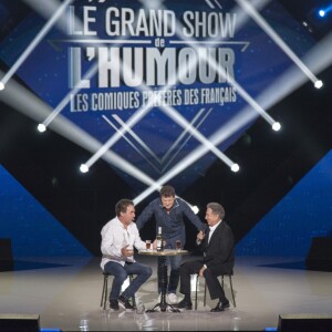 Exclusif - Francis Ginibre et Eric Carrière - Les Chevaliers du Fiel et Michel Drucker - Enregistrement de l'émission "Le Grand Show de l'Humour" au Zénith de Paris le 30 janvier 2017. L'émission sera diffusée sur France 2 le 4 février 2017. © Pierre Perusseau/Bestimage