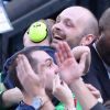 Vincent Gérard avec son fils Gabriel dans les bras après la victoire de la France contre la Norvège en finale du Mondial de handball à l'AccorHotels Arena à Paris, le 29 janvier 2017. © Cyril Moreau/Bestimage