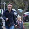 Exclusif - Jamie Oliver est venu chercher son fils Buddy Bear Maurice à L'école à Londres le 9 décembre 2016