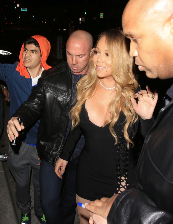 Mariah Carey et son petit ami Bryan Tanaka sont allés diner au restaurant Catch à West Hollywood, le 4 février 2017