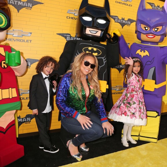 Mariah Carey et ses enfants Moroccan et Monroe à la première de ‘'The LEGO Batman Movie' au théâtre Regency Village à Westwood, le 4 février 2017