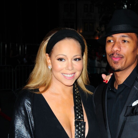Mariah Carey (le bras casse), Nick Cannon à la Premiere du film "The Butler" (Le Majordome) a New York, le 5 aout 2013.