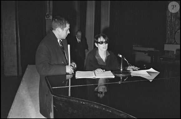 Barbara en répétition à Bobino en 1966.