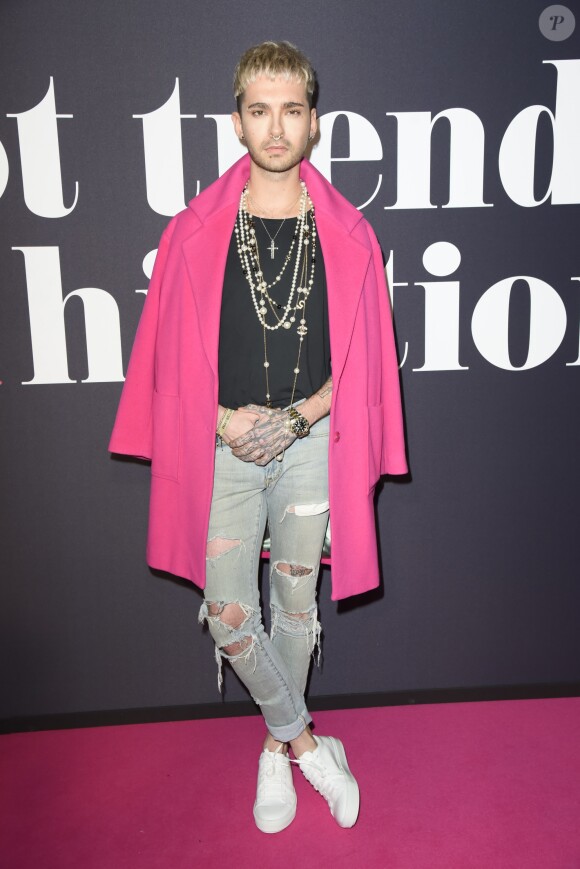 Bill Kaulitz (Tokio Hotel) au défilé "Maybelline Hot Trends Xhbition 2017" lors de la Mercedes-Benz fashion week de Berlin, Allemagne, le 16 janvier 2017.