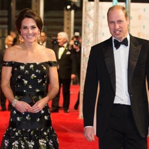 Le prince William et Catherine Kate Middleton, la duchesse de Cambridge arrivent à la cérémonie des British Academy Film Awards (BAFTA) au Royal Albert Hall à Londres, le 12 février 2017.