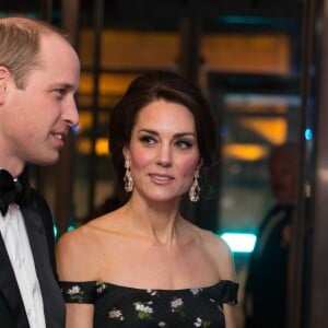 Le prince William et Catherine Kate Middleton, la duchesse de Cambridge arrivent à la cérémonie des British Academy Film Awards (BAFTA) au Royal Albert Hall à Londres, le 12 février 2017.