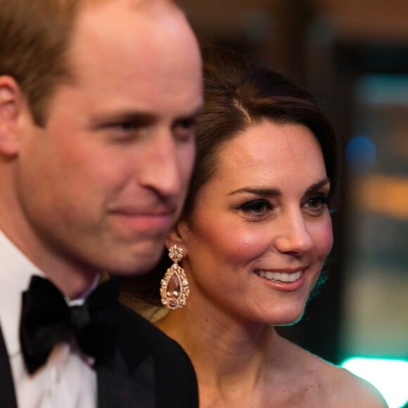 Le prince William et Catherine Kate Middleton, la duchesse de Cambridge arrivent à la cérémonie des British Academy Film Awards (BAFTA) au Royal Albert Hall à Londres, le 12 février 2017.