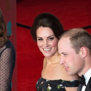 Le prince William et Catherine Kate Middleton, la duchesse de Cambridge arrivent à la cérémonie des British Academy Film Awards (BAFTA) au Royal Albert Hall à Londres, le 12 février 2017.