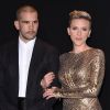 Scarlett Johansson et son mari Romain Dauriac au défilé Tom Ford Automne/Hiver pour femme à Los Angeles, le 20 février 2015