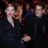 Scarlett Johansson et son fiancé Romain Dauriac - Salle de cérémonie - 39ème cérémonie des César au théâtre du Châtelet à Paris, le 28 février 2014.