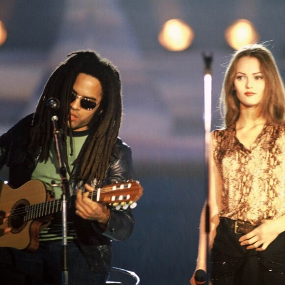 Vanessa Paradis et Lenny Kravitz en février 1993.