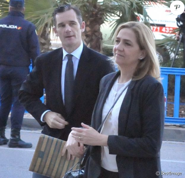 L'infante Cristina d'Espagne et son mari Inaki Urdangarin en février 2016 à Palma de Majorque lors du procès de l'affaire Noos.