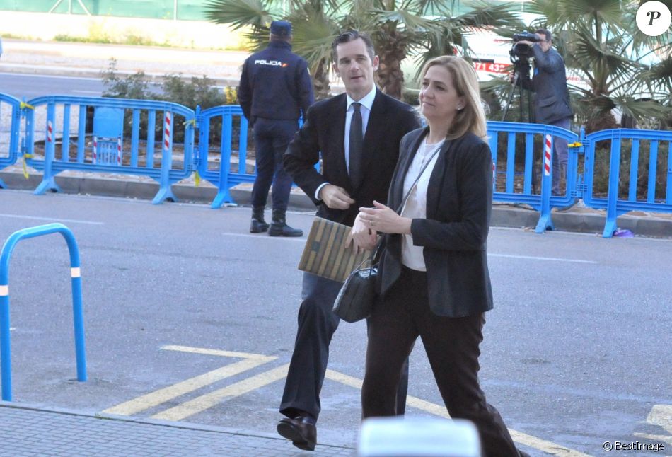 L&#039;infante Cristina d&#039;Espagne et son mari Inaki Urdangarin en février 2016 à Palma de Majorque lors du procès de l&#039;affaire Noos.