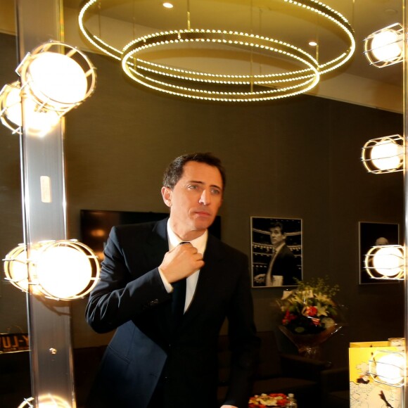 Exclusif - Gad Elmaleh dans la loge après le spectacle "Oh My Gad" au "Carnegie Hall" à New York City, New York, Etats-Unis, le 11 février 2017. © Domique Jacovides/Bestimage