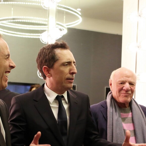 Exclusif - Gad Elmaleh, Barry Diller et Sarah Jessica Parker dans la loge après le spectacle de Gad Elmaleh "Oh My Gad" au "Carnegie Hall" à New York City, Etats-Unis, le 11 février 2017. © Domique Jacovides/Bestimage