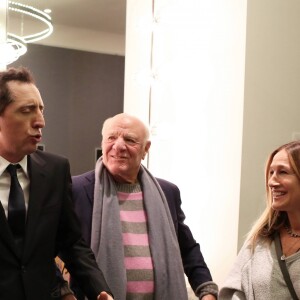 Exclusif - Gad Elmaleh, Barry Diller et Sarah Jessica Parker dans la loge après le spectacle de Gad Elmaleh "Oh My Gad" au "Carnegie Hall" à New York City, Etats-Unis, le 11 février 2017. © Domique Jacovides/Bestimage