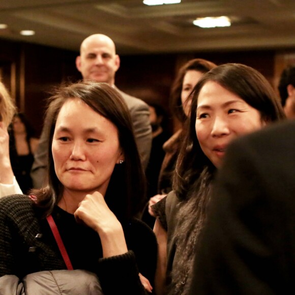 Exclusif - Alexandra Lamy et Soon Yi (femme de Woody Allen) dans la loge après le spectacle de Gad Elmaleh "Oh My Gad" au "Carnegie Hall" à New York City, New York, Etats-Unis, le 11 février 2017. © Domique Jacovides/Bestimage